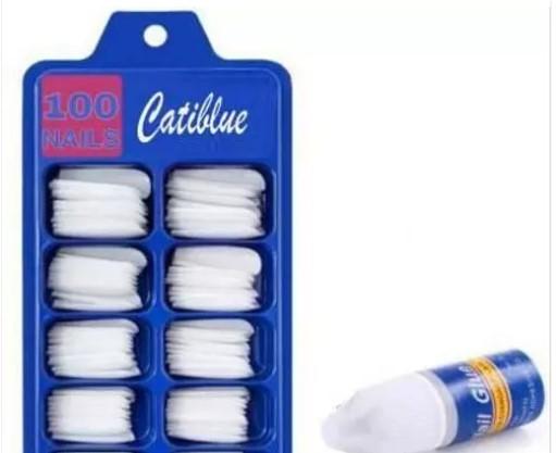 Artificial Nails Set With Glue Acrylic Face Nails Set Of (100 Pcs)